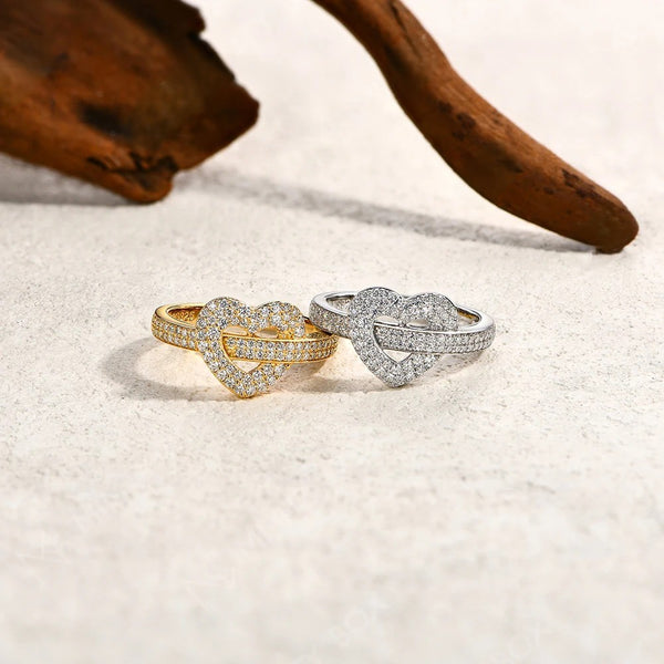 Sparkling Heart Moissanite Ring