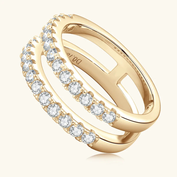 Brilliant Double Row Moissanite Ring - CoFuze™