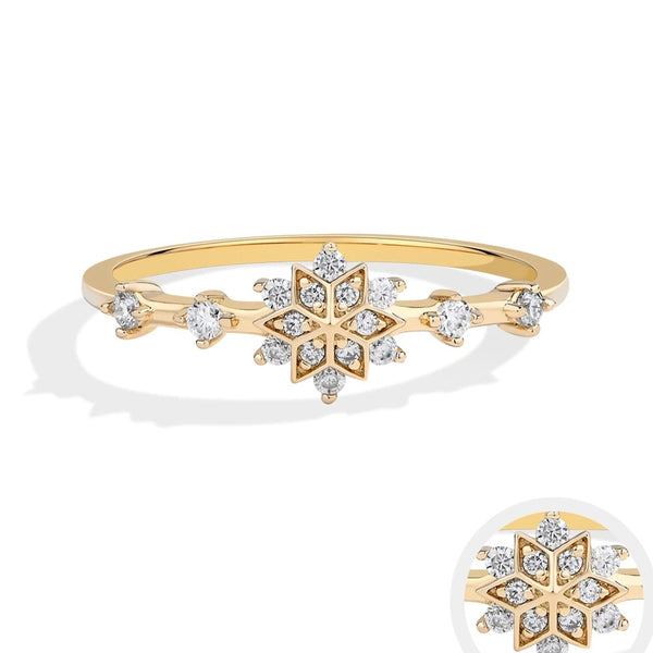 Snowflake Sparkle Moissanite Ring - CoFuze™