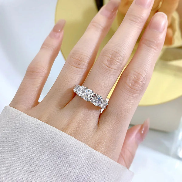Sparkling Moissanite Wedding Band