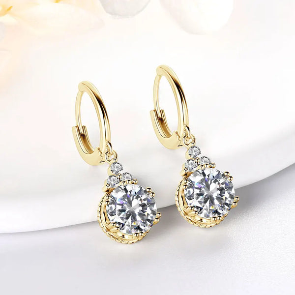 Sparkling Moissanite Hoop Earrings