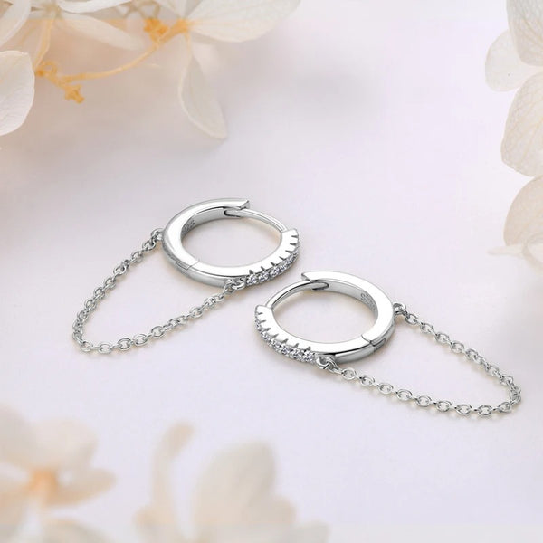 Sparkling Dangle Hoops Earrings