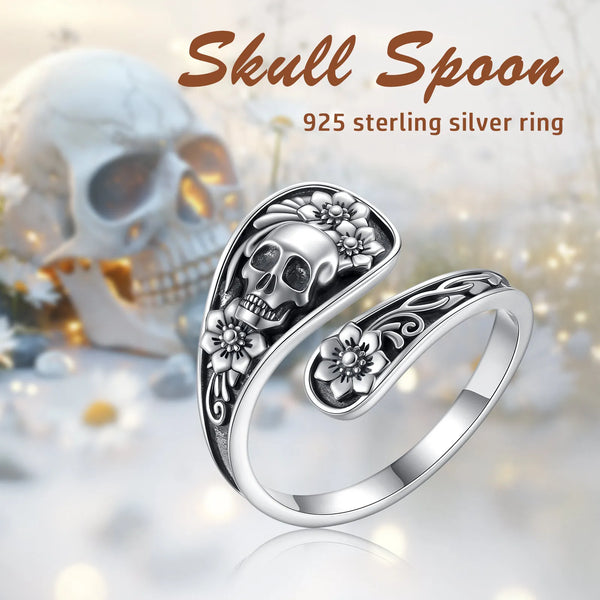 Gothic Skull Silver Ring