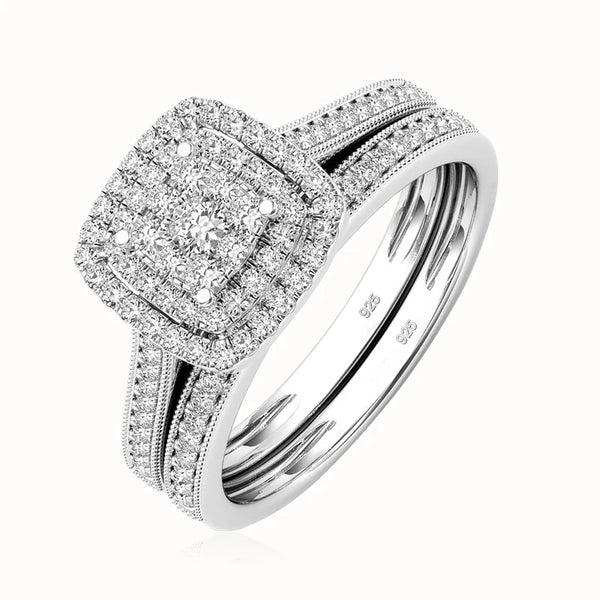 Moissanite Sparkle Ring Set