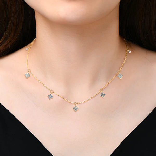 Sparkling Clover Moissanite Necklace