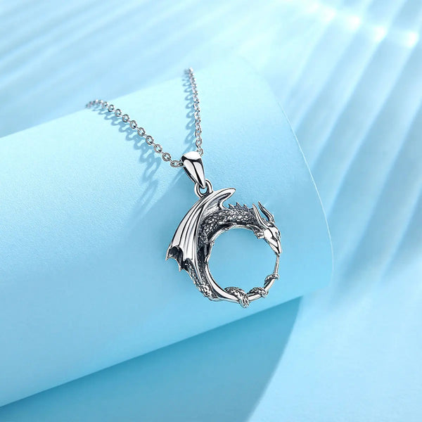 Mystic Dragon Silver Necklace