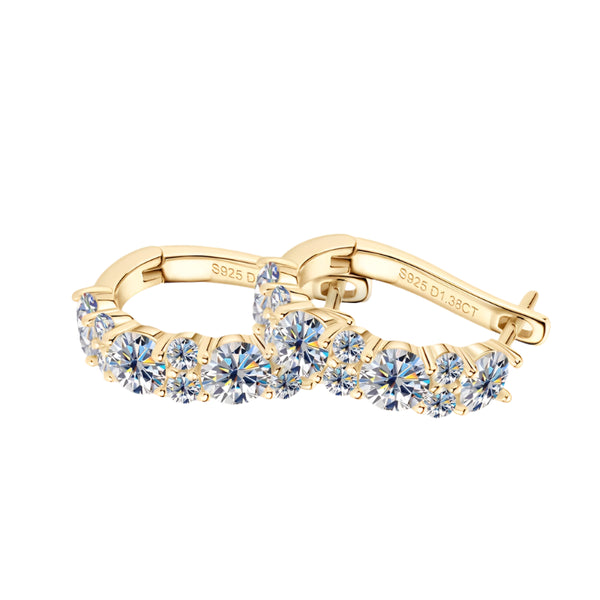 Sparkling Moissanite Hoop Earrings