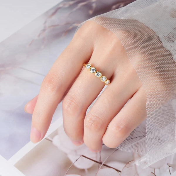 Sparkling Five-Stone Moissanite Ring