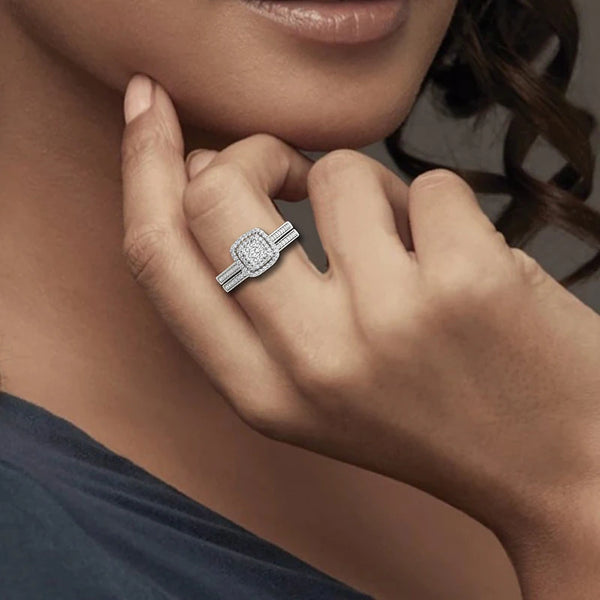 Moissanite Sparkle Ring Set