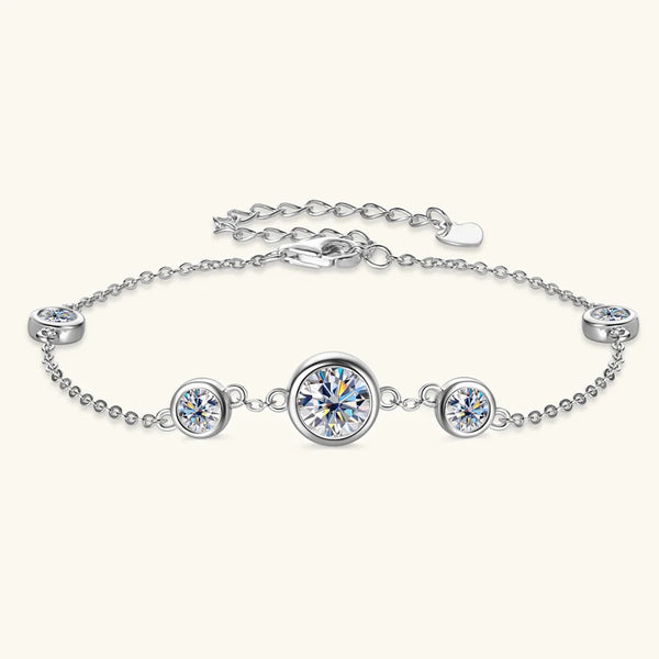 Sparkling Moissanite Charm Bracelet