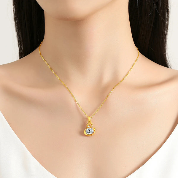 Elegant Swan Pendant Necklace