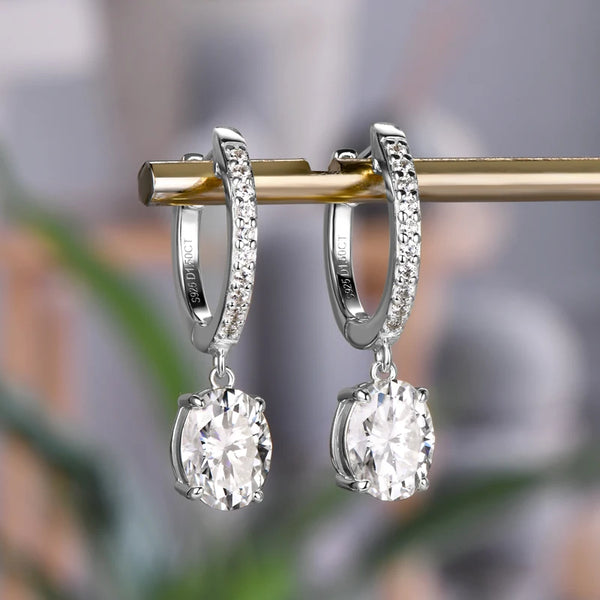 Sparkling Moissanite Hoop Earrings