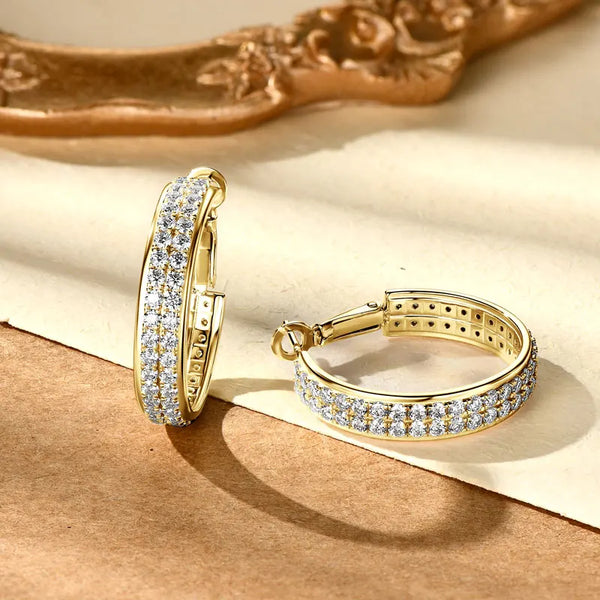 Sparkling Silver Hoop Earrings