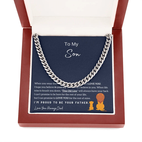 To My Son Cuban Chain Necklace from Dad