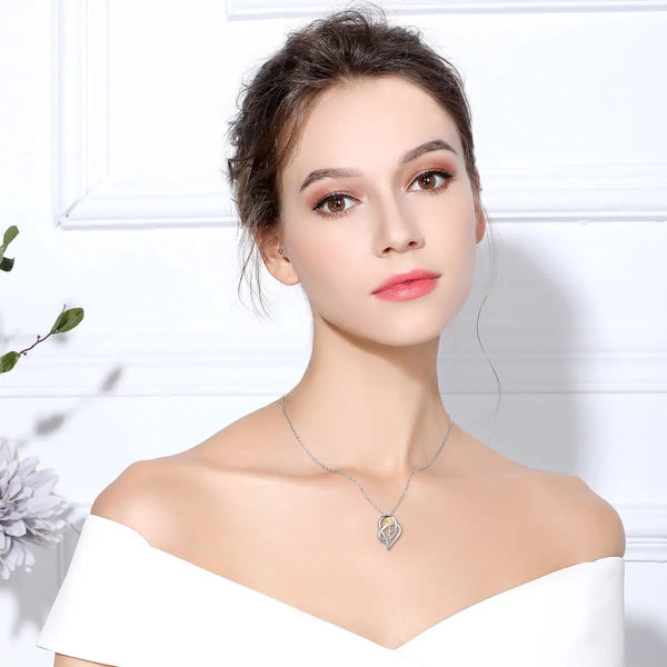 Sunflower Heart Silver Necklace