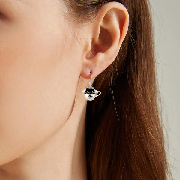 Sterling Silver Cat Earrings