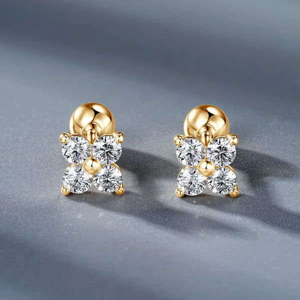 Lucky 10K Gold Moissanite Earrings