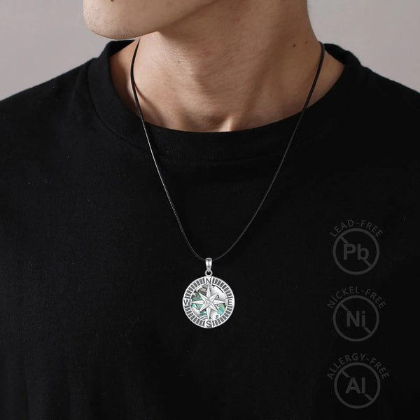 Sterling Silver Compass Necklace