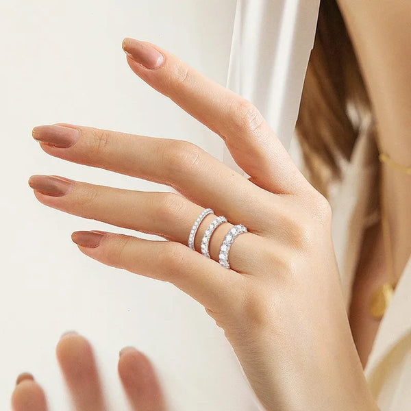 Gleaming Moissanite Eternity Band