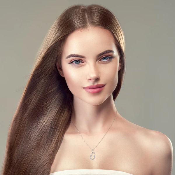 Moissanite Initial Necklace Gift