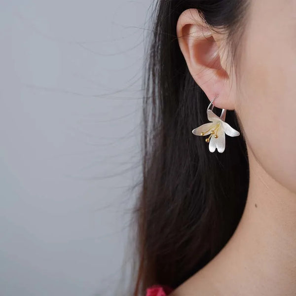 Big Flower Dangle Earrings