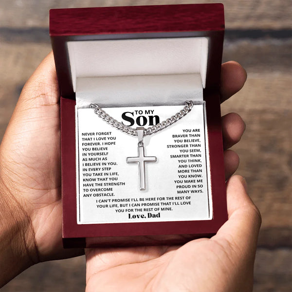 To My Son Cross Necklace