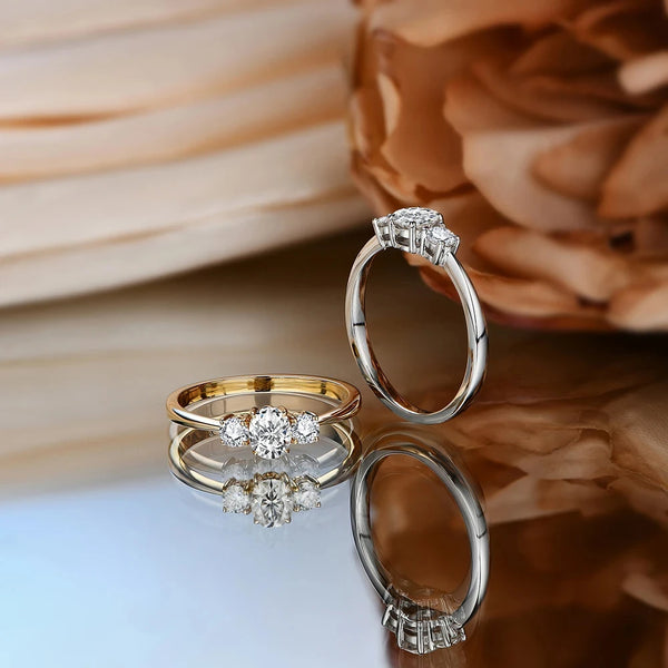 Shimmering Moissanite Trio Ring