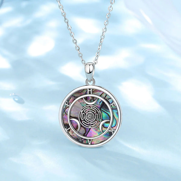 Hekate Wheel Silver Necklace