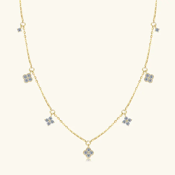 Sparkling Clover Moissanite Necklace