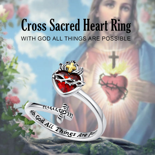 Sacred Heart Silver Ring
