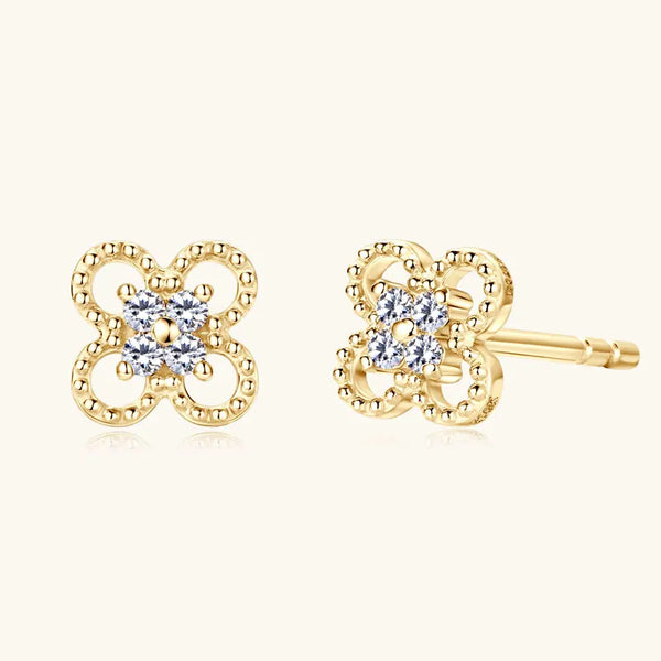10k Gold Clover Stud Earrings