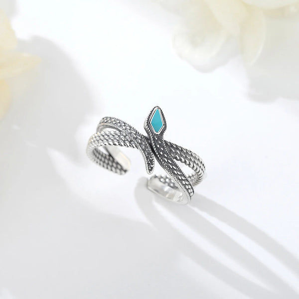Silver Snake Adjustable Ring