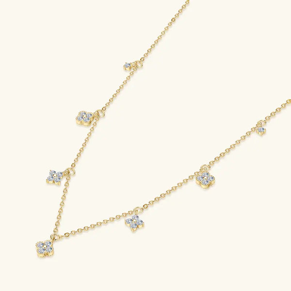 Sparkling Clover Moissanite Necklace