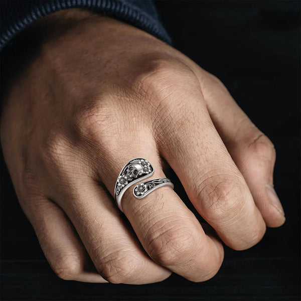 Gothic Skull Silver Ring
