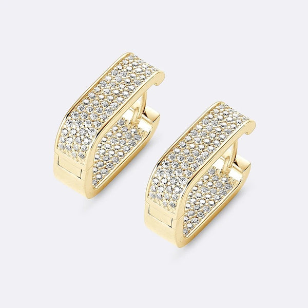 Celestial Square Moissanite Hoop Earrings