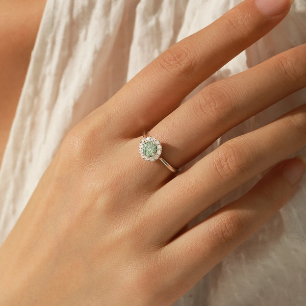 Lumina Teal Halo Ring