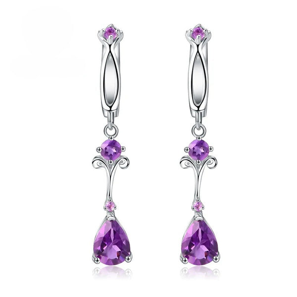 Amethyst Bloom Drop Earrings