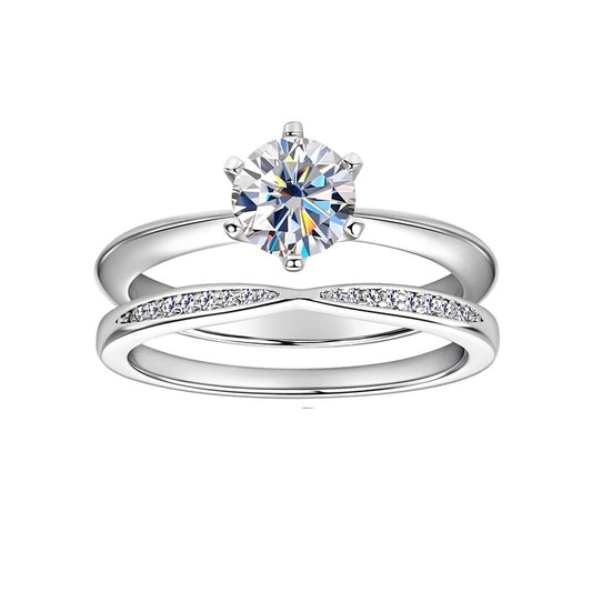 1.0ct Moissanite Bridal Ring Set
