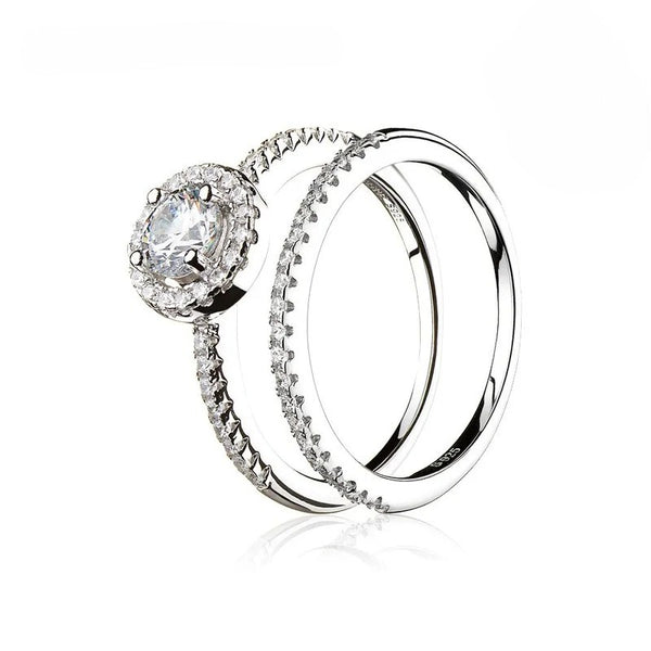 Elegant Silver Double Ring