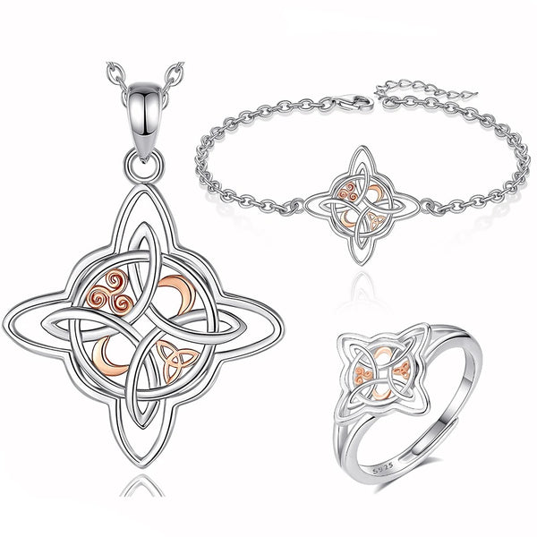 Witch Knot Silver Jewelry Set