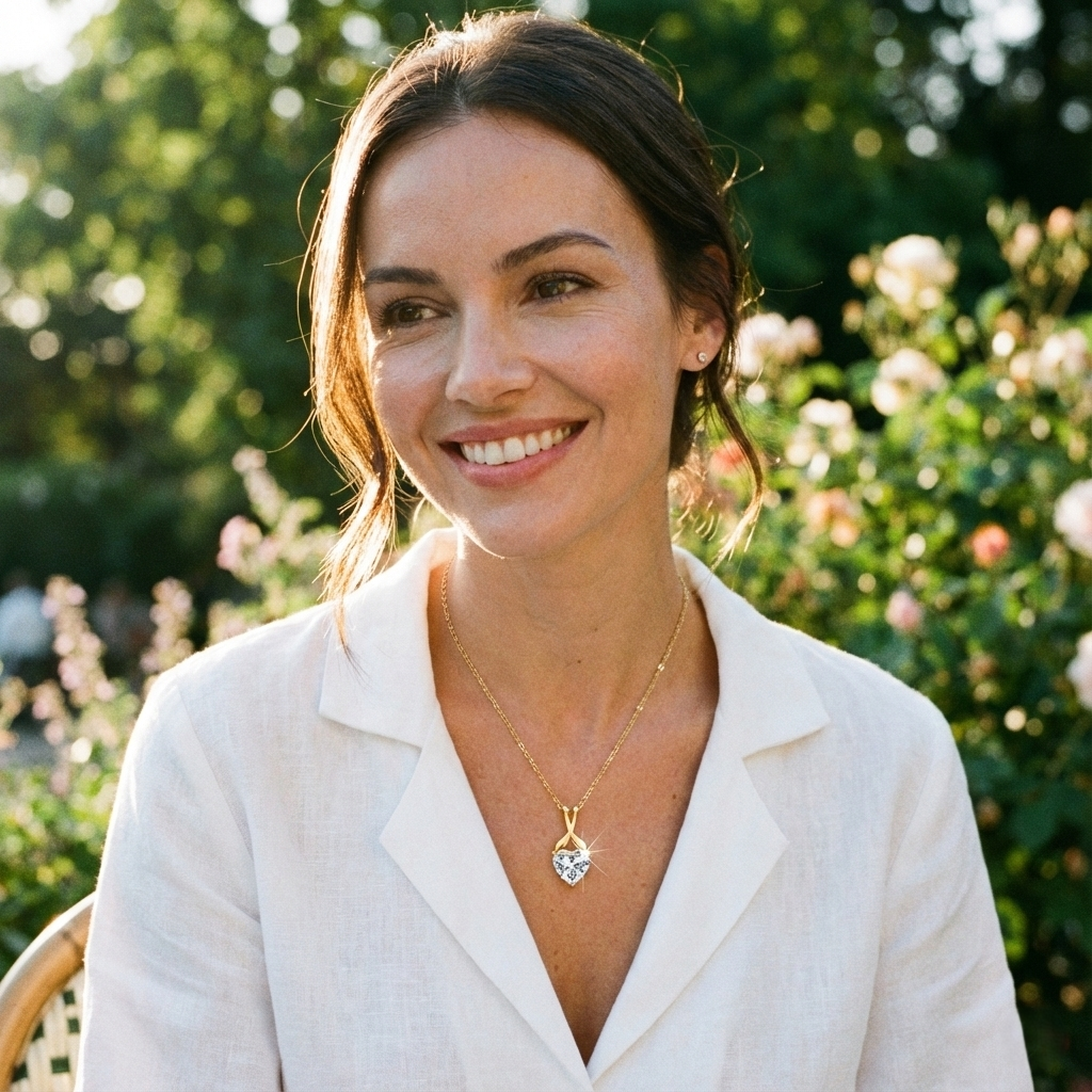 2ct Heart Moissanite Fishtail Pendant Necklace