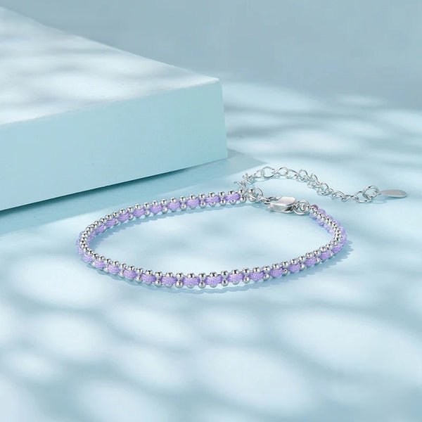 Purple Knot Bead Bracelet