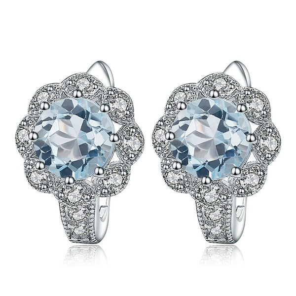 Elegant Flower Gem Earrings