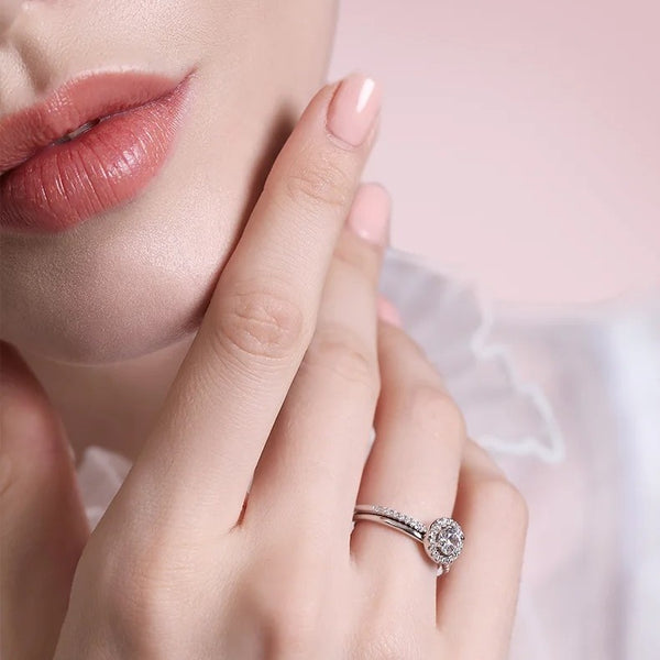 Elegant Silver Double Ring