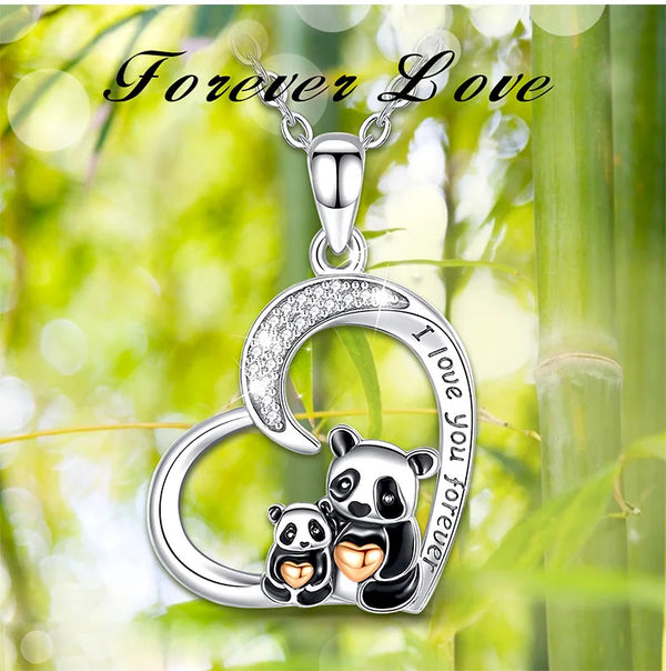 Funny Panda Heart Necklace