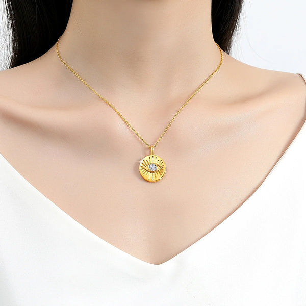 Protective Sunburst 14K Gold Pendant