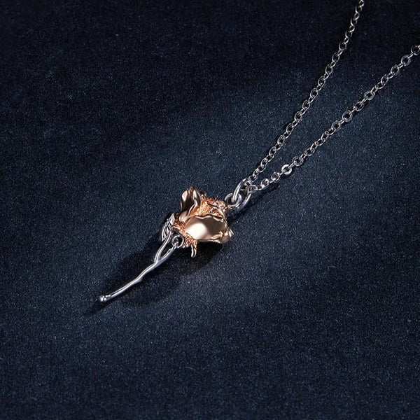 Graceful Rose Pendant Necklace