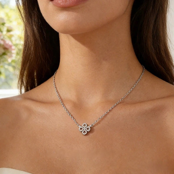 Luminous Petal Moissanite Necklace