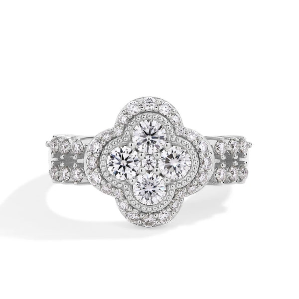 Four-Leaf Moissanite Sparkle Ring