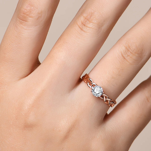 Bague Lumina Infinity en Moissanite tressée